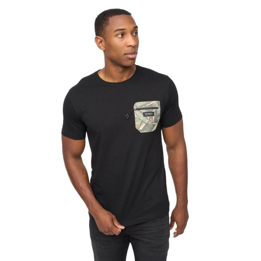 Crosshatch Mens Campbox T-Shirt / Black